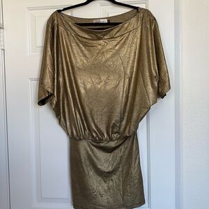Veronica M gold dress